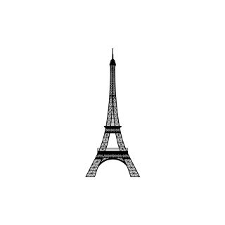 eCraftIndia "Eiffel Tower" Black Engineered Wood Wall Art Cutout, Ready to Hang Home Decor (WMDFCO114)