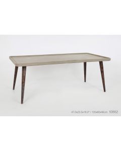 Concrete Layered Wooden Center Table