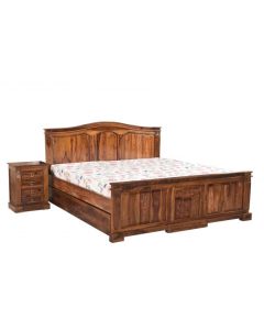 JOP CARVING HIGH HEADBOARD KING SIZE BED WITH STORAGE ( RBED1744)