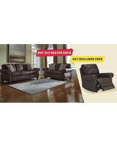 Buy 3+2 Breville Sofa Set & Get Rocker Recliner Free