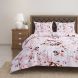 Swayam 144 TC Pure Cotton White and Peach Floral Printed Double Bed Sheet With 2 Matching Pillow Covers