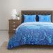 Swayam 144 TC Pure Cotton Navy and Blue Ethnic Motif Printed Bed Sheet With 2 Matching Pillow Covers