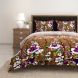 Swayam 144 TC Pure Cotton Brown and White Floral Printed Double Bed Sheet With 2 Matching Pillow Covers