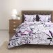 Swayam 144 TC Pure Cotton White and Purple Floral Printed Bed Sheet With 2 Matching Pillow Covers