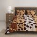 Swayam 144 TC Pure Cotton Brown and Beige Floral Printed Double Bed Sheet With 2 Matching Pillow Covers