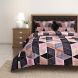 Swayam 144 TC Pure Cotton Dark Grey and Peach Geometric Printed Double Bed Sheet With 2 Matching Pillow Covers