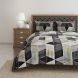 Swayam 144 TC Pure Cotton Black and Green Geometric Printed Double Bed Sheet With 2 Matching Pillow Covers