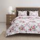 Swayam 144 TC Pure Cotton White and Bright Pink Floral Printed Bed Sheet With 2 Matching Pillow Covers