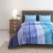 Swayam 144 TC Pure Cotton Blue and Navy Striped Printed Double Bed Sheet With 2 Matching Pillow Covers
