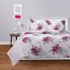 Swayam 144 TC Pure Cotton White and Rose Pink Floral Printed Bed Sheet With 2 Matching Pillow Covers
