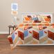 Swayam 144 TC Pure Cotton Beige and Orange Geometric Printed Bed Sheet With 2 Matching Pillow Covers