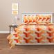 Swayam 144 TC Pure Cotton Orange and White Geometric Printed Bed Sheet With 2 Matching Pillow Covers