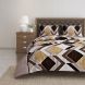 Swayam 144 TC Pure Cotton Brown and Beige Geometric Printed Double Bed Sheet With 2 Matching Pillow Covers