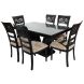 Jaguar Dining Table 6 setaer dining table with wooden top & glass with Qty 6 Jaguar chairs