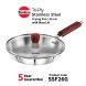 Hawkins Triply 3 mm Extra-Thick Stainless Steel Frying Pan 26 cm with Lid, Silver (SSF26G)