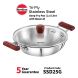 Hawkins Triply 3 mm Extra-Thick Stainless Steel Deep Fry Pan 2.5 Ltr with Lid, Silver (SSD25G)
