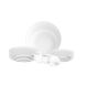 Ariane - Fine Porcelain Round Rimless Dinner Set 18 Pcs - Ivory White