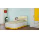 Adona Paloma Slatted Dual-Color Headboard Kids Single Bed with Box Storage Ivory - Mango Yellow
