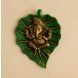 eCraftIndia Lord Ganesha on Green Leaf (AGG506)