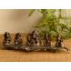 eCraftIndia Silver Finish Set of 5 Musical Ganesha Handcrafted Showpiece with Incense Holder (AGG507)