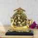 eCraftIndia Golden Lord Ganesha sitting on Swan Throne (AGG557)