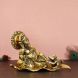 eCraftIndia Golden Resting Ganesha With Mushak Metal Decorative Showpiece (AGG558)