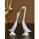 eCraftIndia 7 Inch Silver Kissing Swan Couple Handcrafted Decorative Figurine (ASWAN507_SIL)