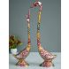 eCraftIndia 22 Inch Coloful Kissing Swan Couple Handcrafted Decorative Figurine (ASWAN525_CLR)