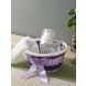 Aapno Rajasthan Purple  White Woven-Design Plastic Multipurpose Basket