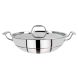 Bergner Argent 5CX 5 Ply Stainless Steel Kadhai with Stainless Steel Lid, 20 cm (1.5 L), Sliver