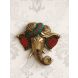 eCraftIndia Handcrafted Paghdi Lord Ganesha Brass Wall Hanging with Colorful Stone Work (BGG508)