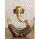 eCraftIndia Meditating Lord Ganesha Handcrafted Brass Idol with Colorful Stone Work (BGG521)