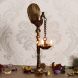 eCraftIndia Decorative Handcrafted Brass Peocock Showpiece Diya for 5 wicks with Stand (BGGDB120)