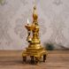 eCraftIndia Antique Finish Decorative Handcrafted Brass Peocock Showpiece Diya with Bell and Stand (BGGDB122)