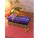Peacock Feather Embellished Blue Gift Box
