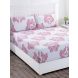 Maspar Bellezza Jacquelyn Pink 145 GSM Cotton King Bed Sheet with 2 Pillow Covers