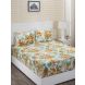 Maspar Donatella Malia Yellow 144 TC Cotton Double Bed Sheet with 2 Pillow Covers