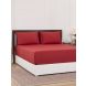 Maspar Colorart Slumber Red 200 TC Cotton King Bed Sheet with 2 Pillow Covers