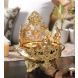 eCraftIndia Brass Ethnic Peocock and Elephant Carving Design Brass Urli (BURLIEP102)