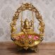 eCraftIndia Lord Ganesha on Swing Premium Decorative Handcrafted Brass Urli (BURLIEP106)