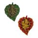 eCraftIndia Combo of Lord Ganesha on Green and Red Leaf (COM260)
