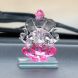 eCraftIndia Pink and Transparent Double Sided Crystal Car Ganesha Showpiece (CRGGCAR521_PK)