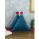 Eyda Super Soft Velvet Blue Color Set of 2 Triangle Filled Cushion(ECUS127SO2)