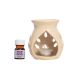 eCraftIndia White Aroma Burner Set with Sandalwood Aroma Oil and 4 Tea Light Candles (FR1D4TL1AOL_WH)