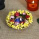 eCraftIndia Decorative Handcrafted Yellow Floral Tea Light Holder (HCCS643)