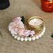 eCraftIndia Decorative Handcrafted Pink Floral Tea Light Holder (HCCS646)