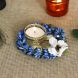 eCraftIndia Decorative Handcrafted Blue Floral Leaf Shape Tea Light Holder (HCCS647)