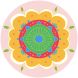 Diwali Highlights on Canvas Circle Floral (4 X 4 inch, Set of 2)