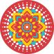 Diwali Highlights on Canvas Circle Mandala (4 X 4 inch, Set of 6)