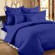 eCraftIndia 210 TC Premium Luxury Cotton Satin Striped Double Bed King Size Bedsheet (100 In x 108 In) with 2 pillow cover - Blue (HFDBD504_ROYALBLU)